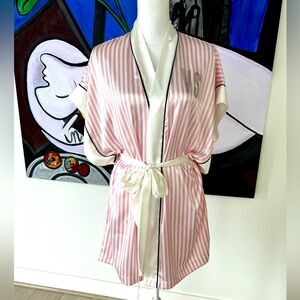 Victorias Secret Limited Collection Iconic Stripe  Pink Wrap Robe